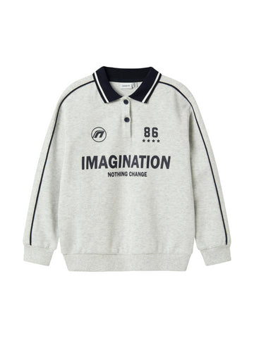 sweatshirt polo in het grijs voor jongens van Name it