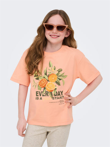 T-shirt in het oranje voor meisjes van Kids ONLY