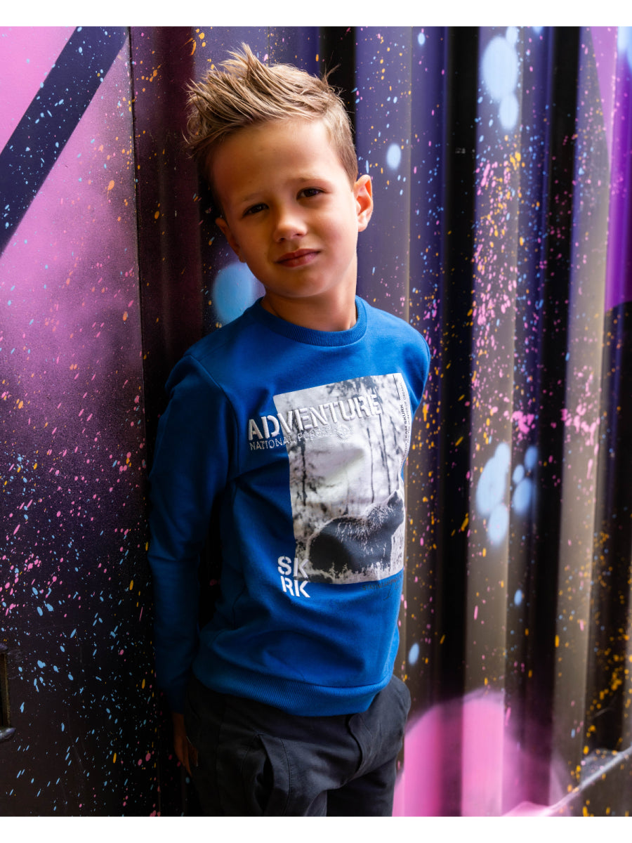 sweater in het blauw van SKURK voor jongens