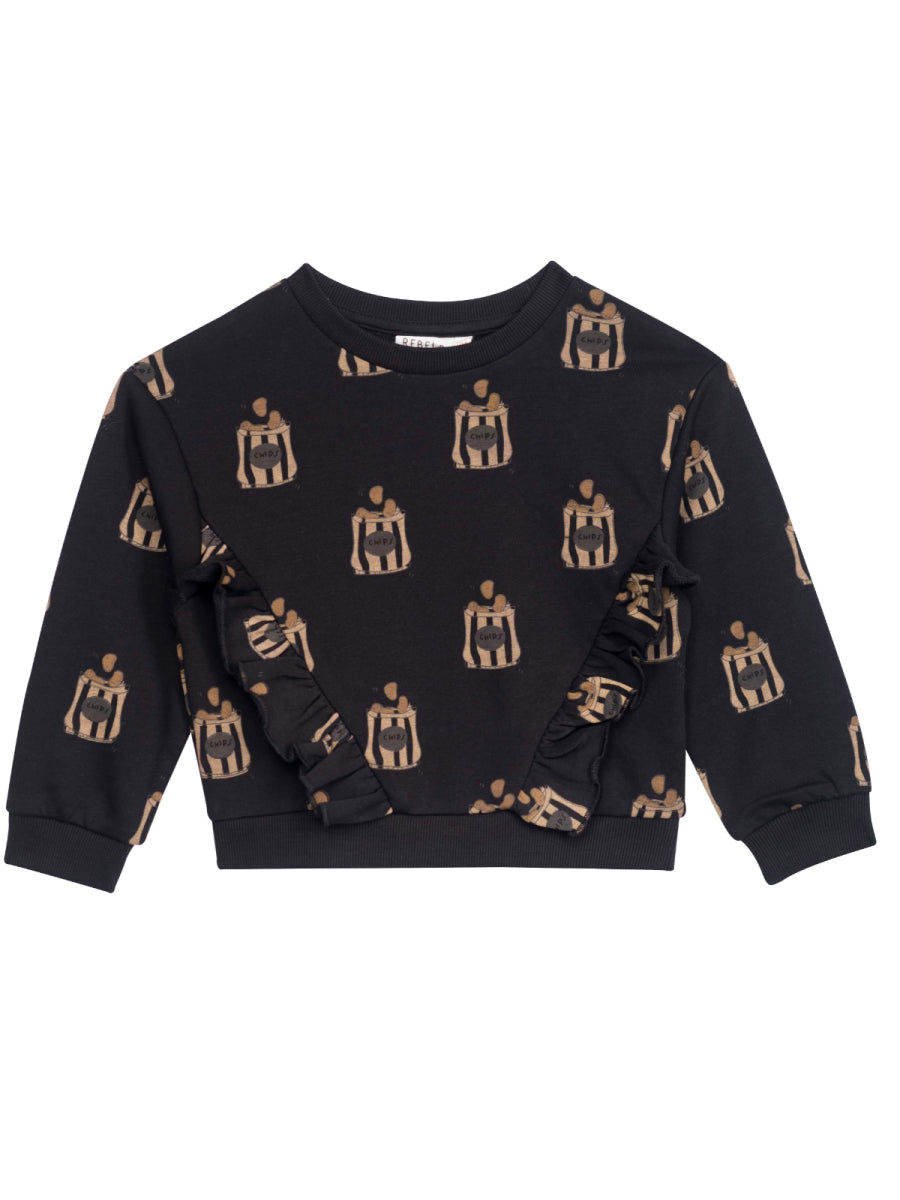 sweatshirt van Mini Rebels in zwart voor meisjes