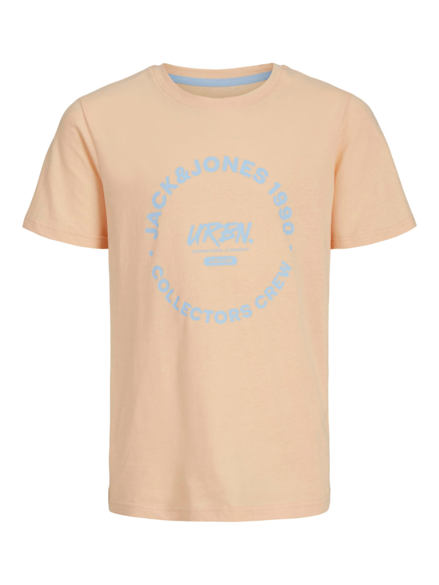 T-shirt voor jongens in oranje peach van Jack and jones Junior