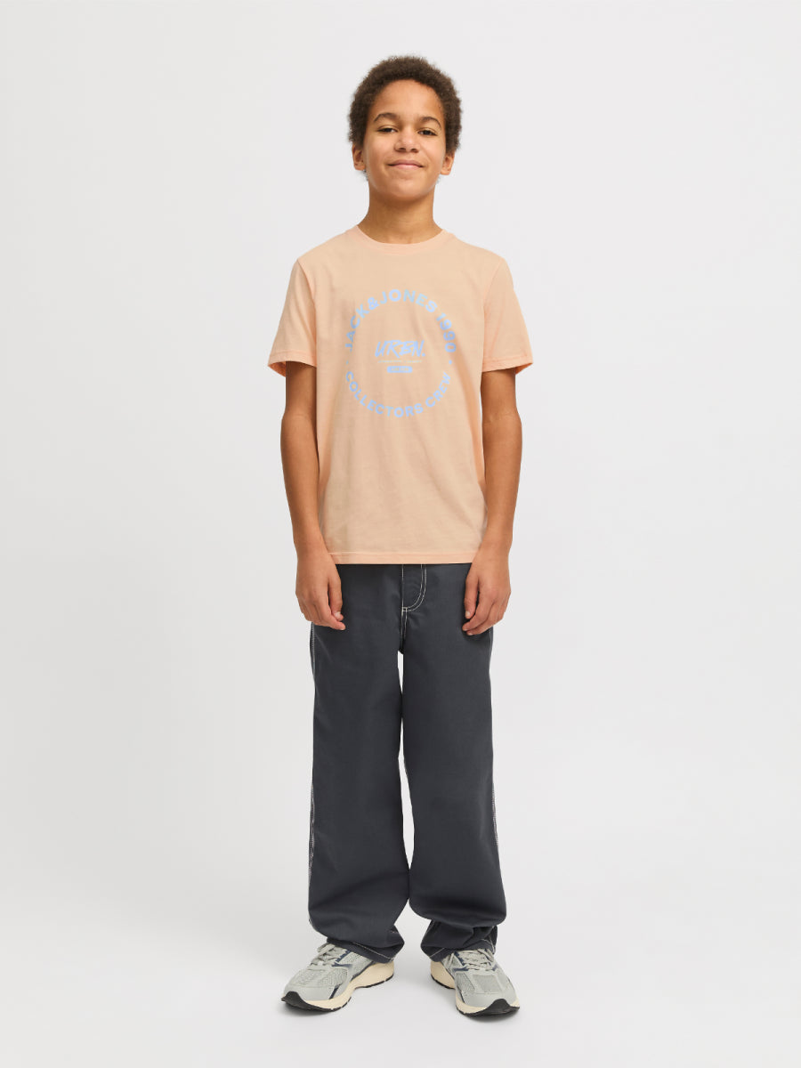 Jack and Jones Junior shirt met korte mouwen voor jongens in het oranje