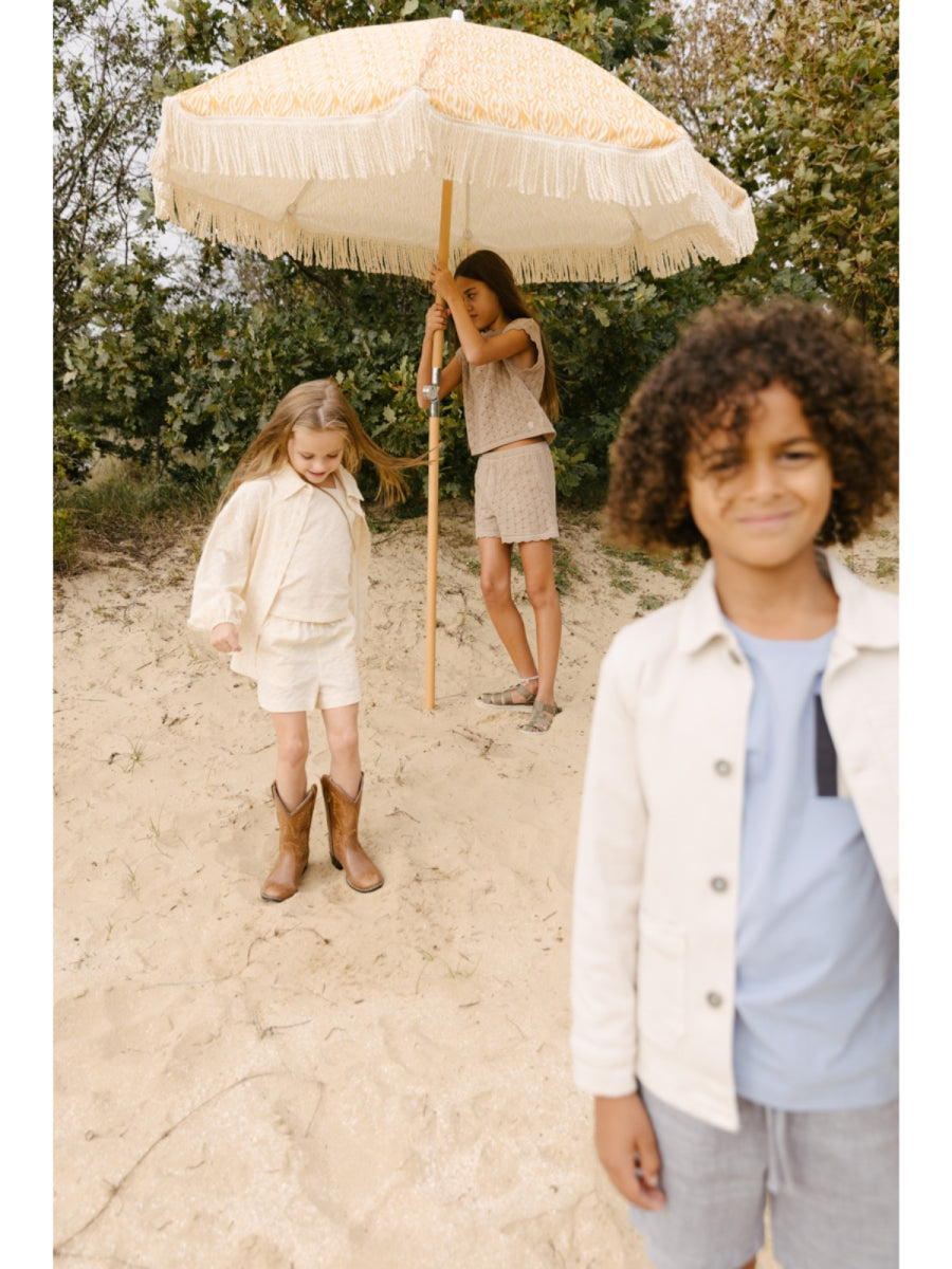 Blouse van Levv voor meisjes in het beige