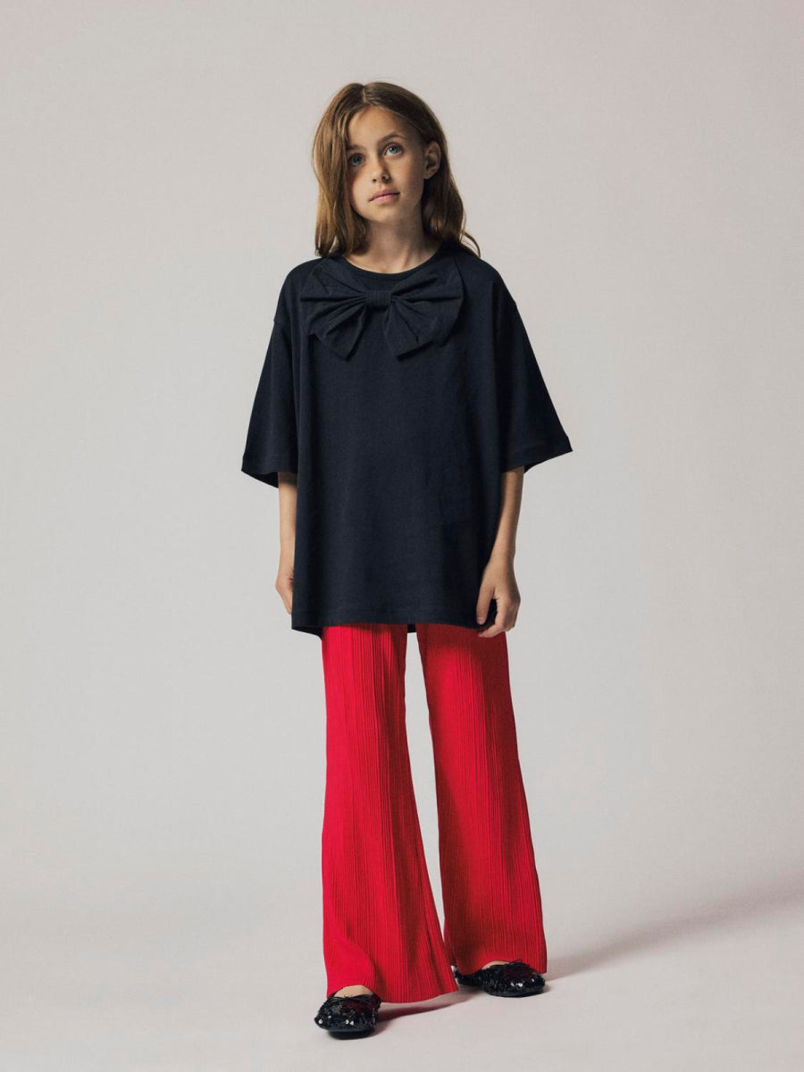 blouse zwart met strik voor meisjes van het merk Name it