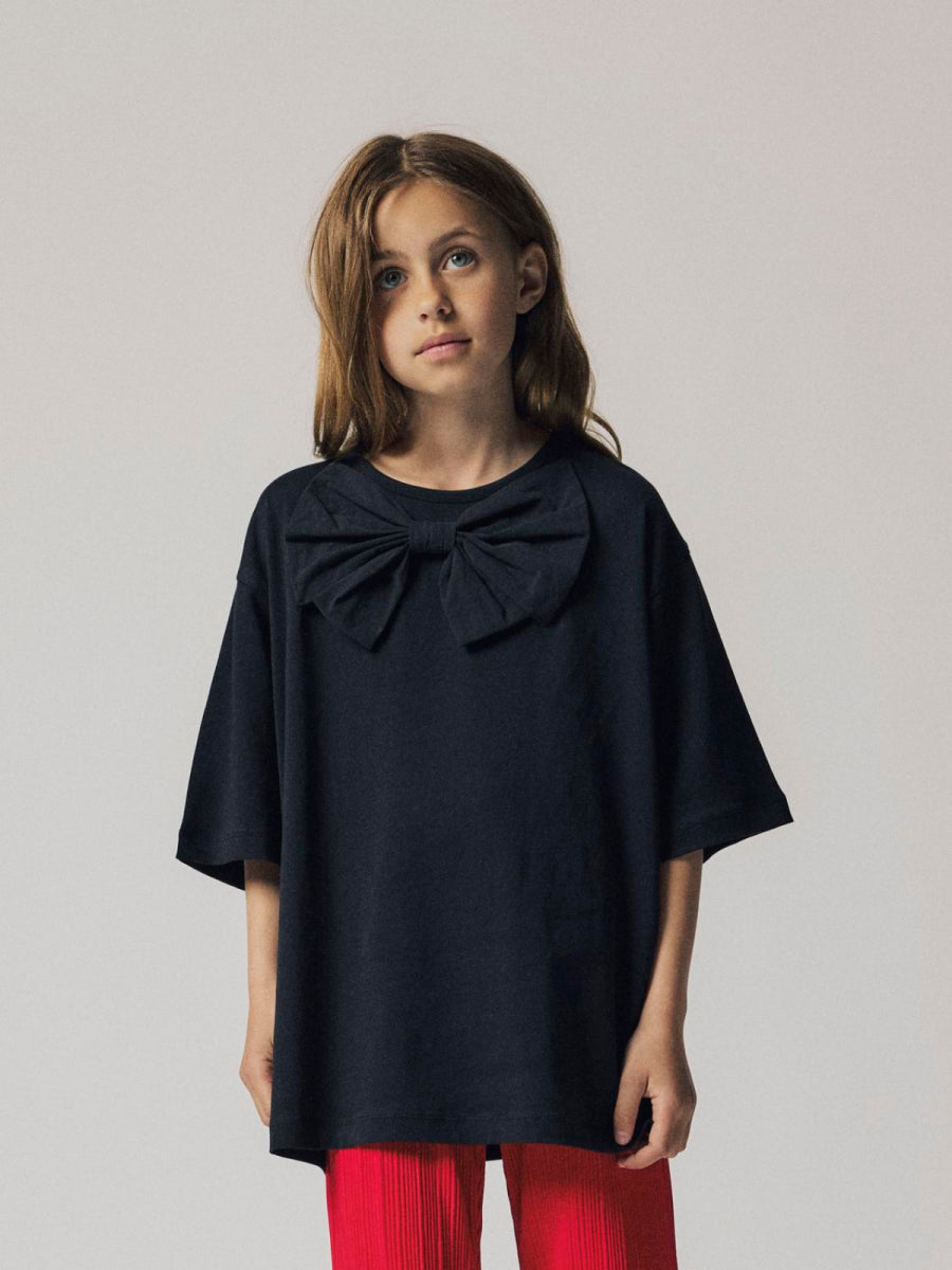 blouse voor meisjes in het zwart met strik van Name it