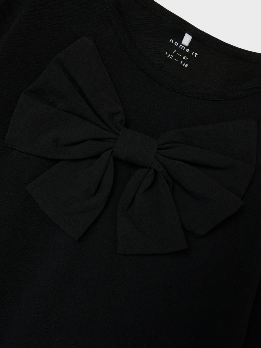blouse met strik van name it in het zwart voor meisjes