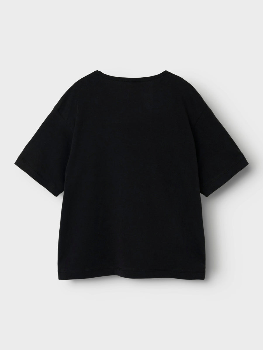 blouse meisjes met strik in het zwart van Name it
