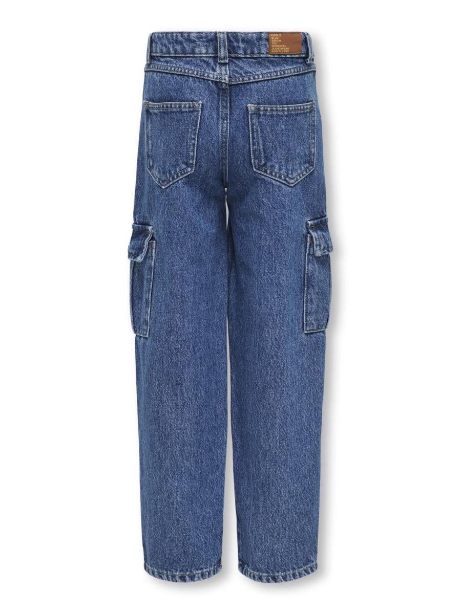 cargobroek voor meisjes in denim 