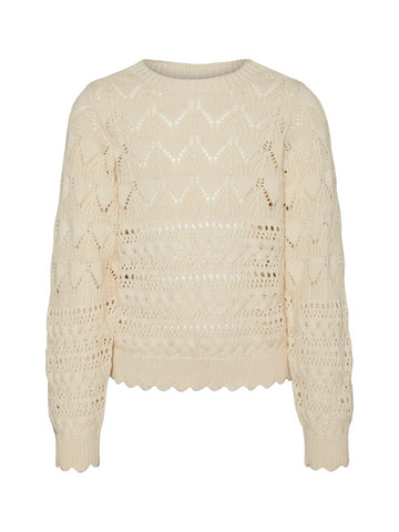 gebreide trui van vero moda girl voor meisjes in ecru 