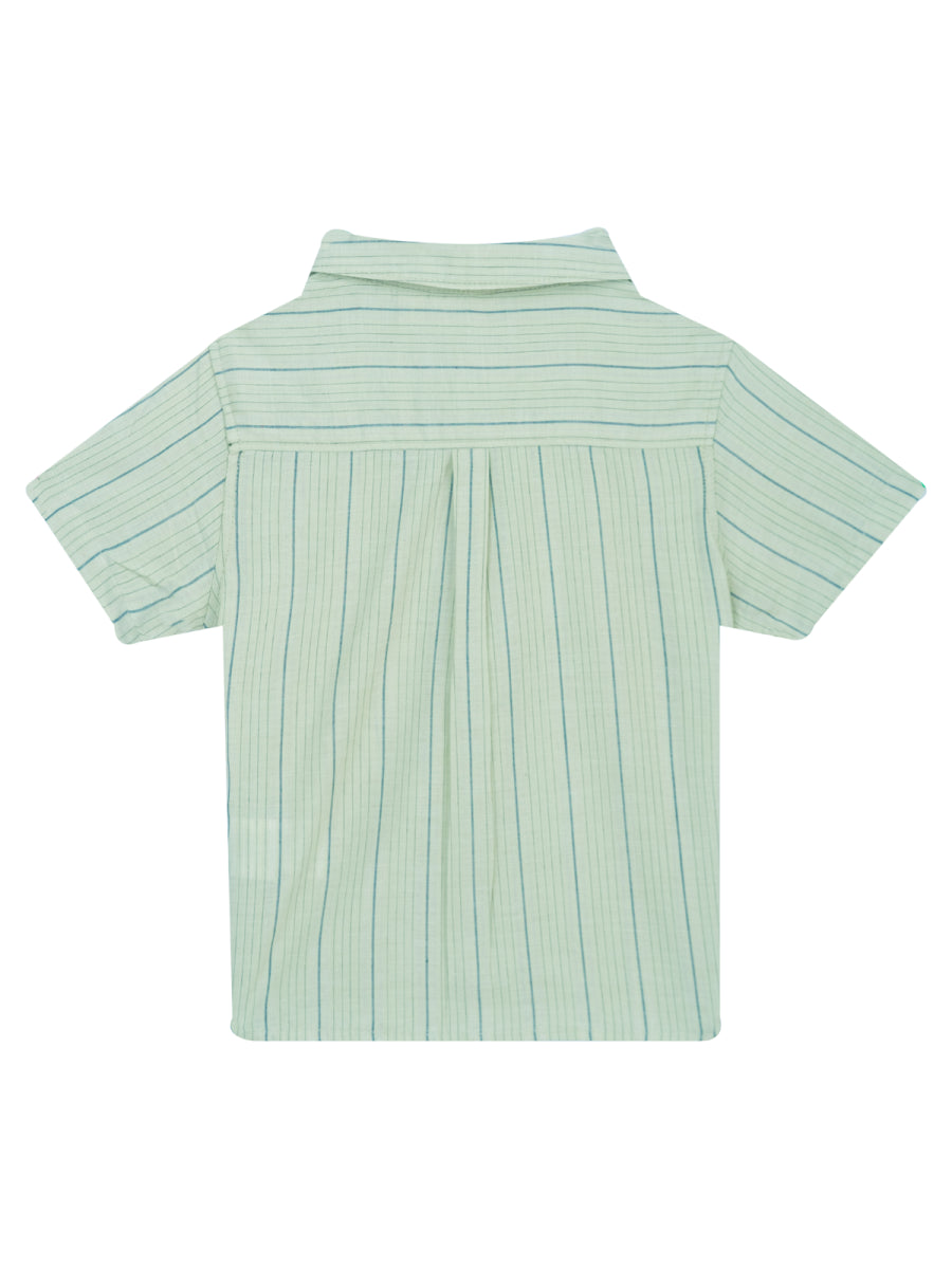 Hemd van linnen in medium khaki voor jongens van Mini Rebels zomer 2025