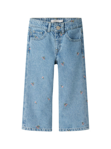 Jeansbroek met print voor meisjes van Name it in het blauw