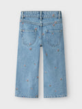 Jeansbroek met print voor meisjes van Name it in het blauw