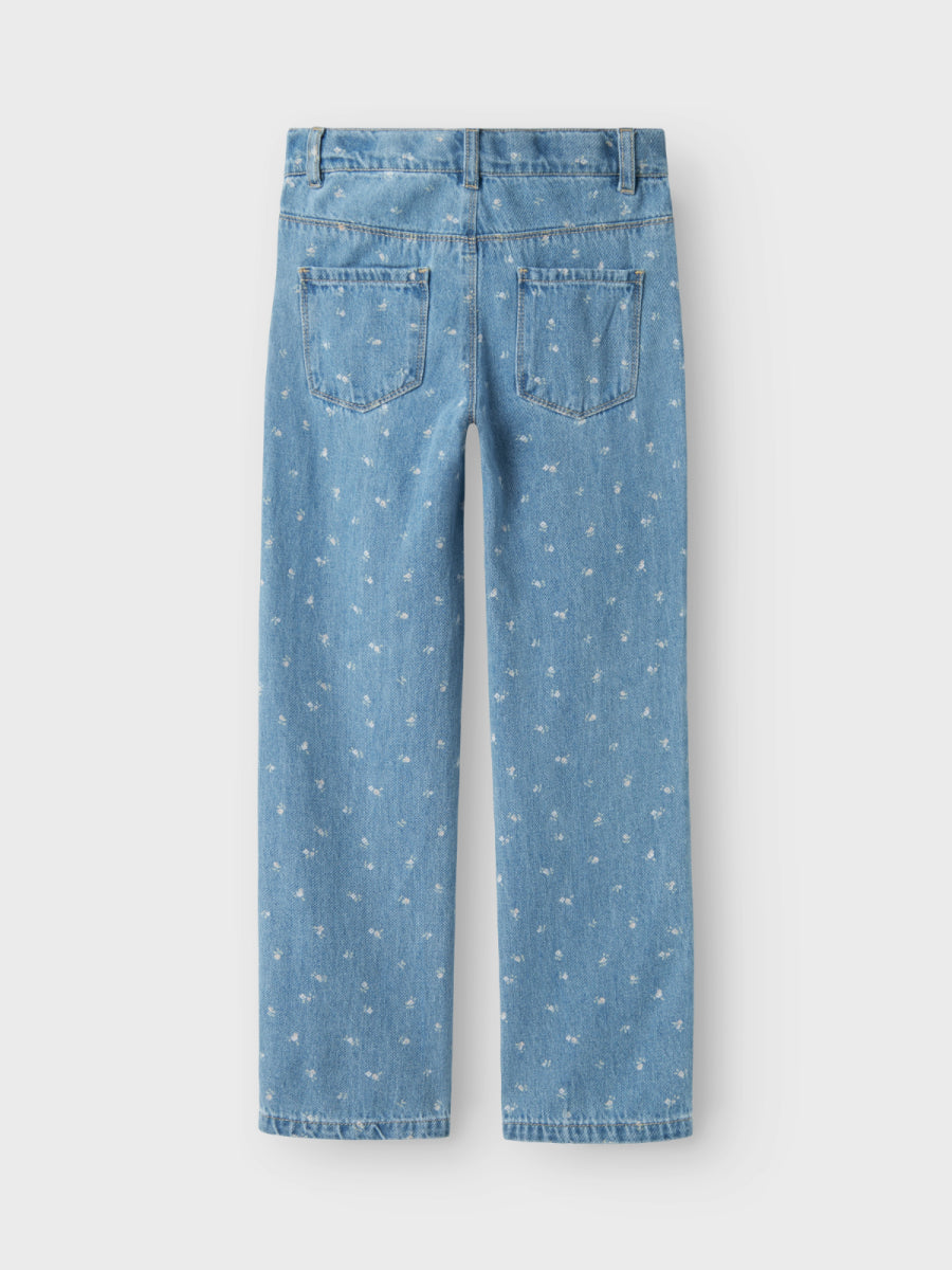 Jeansbroek met print voor meisjes van Name it in het blauw