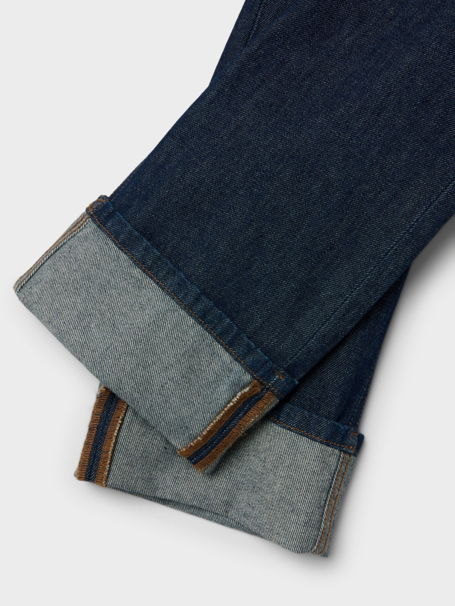 jeans wide leg voor meisjes in donkerblauw van Name it
