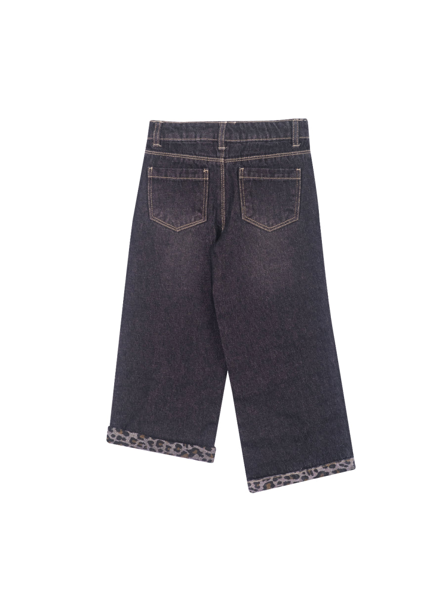 jeansbroek wijd van Mini Rebels in zwart voor meisjes