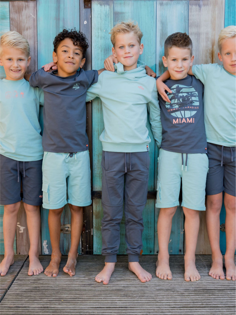 Joggingbroek voor jongens in het grijs van SKURK zomercollectie 2025