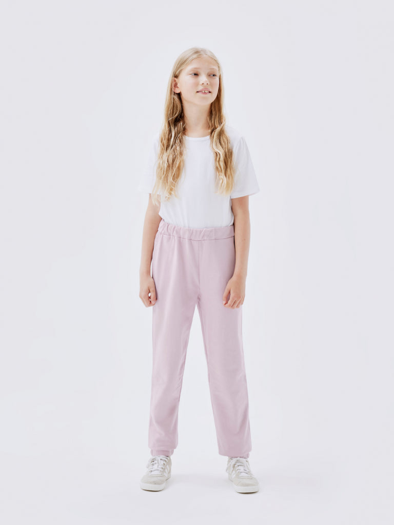 joggingbroek voor meisjes in licht roze van name it