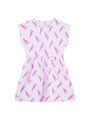 Jurk in lila met dieren print van Mini Rebels voor meisjes.