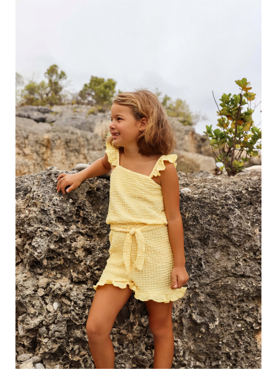 playsuit in geel voor meisjes van Quapi Kidswear
