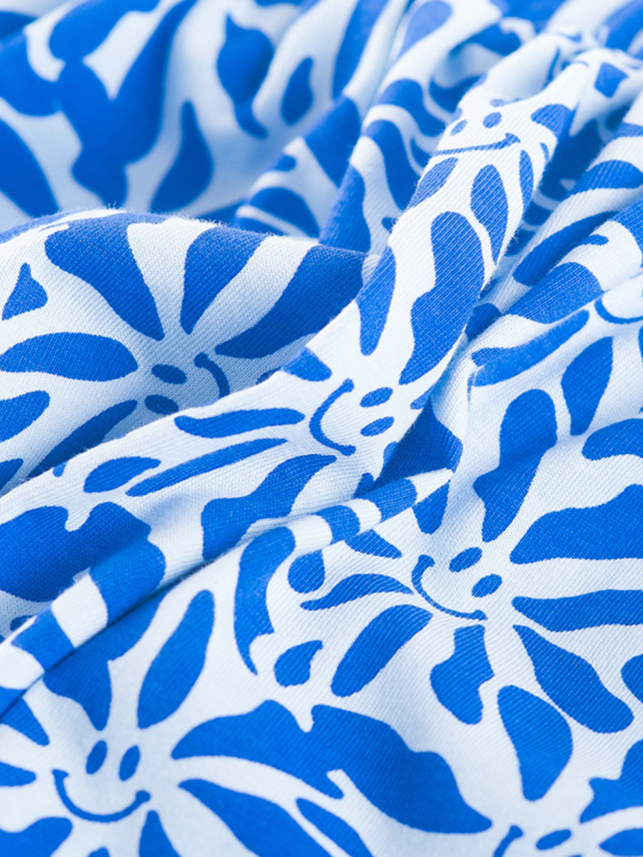 Rok voor meisjes in kobalt blauw en wit van Mini Rebels zomer 2025