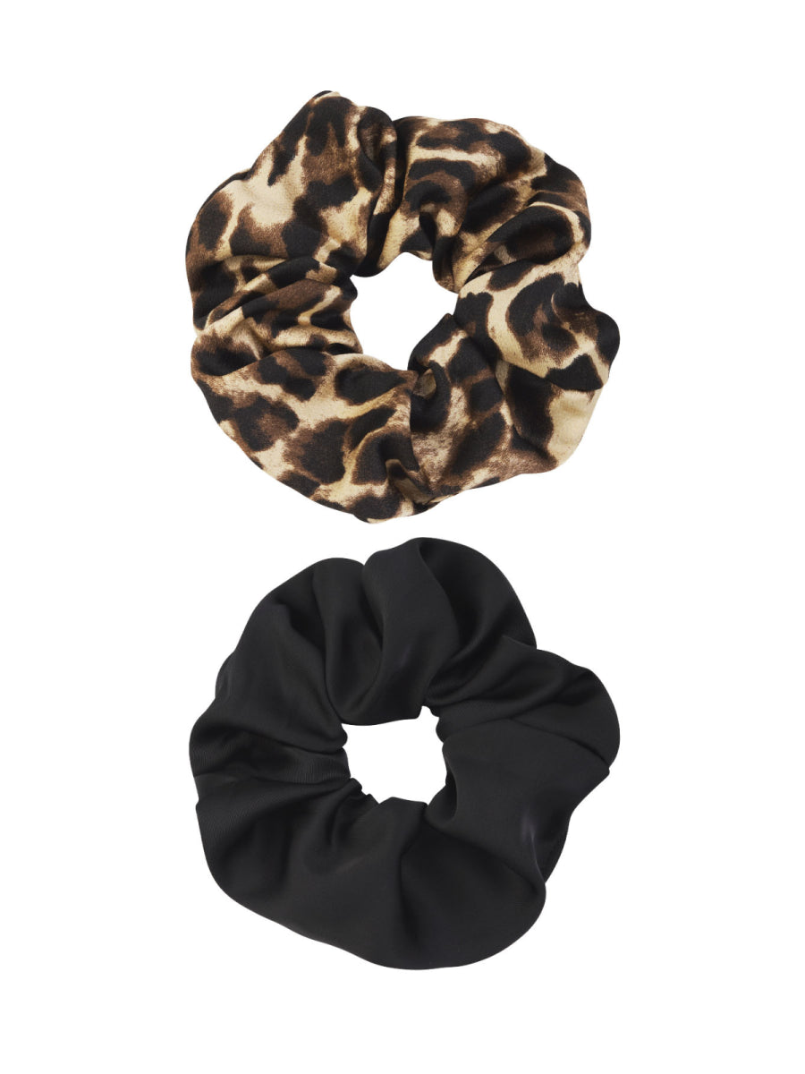 Scrunchie duo panterprint en zwart voor meisjes van Yehwang