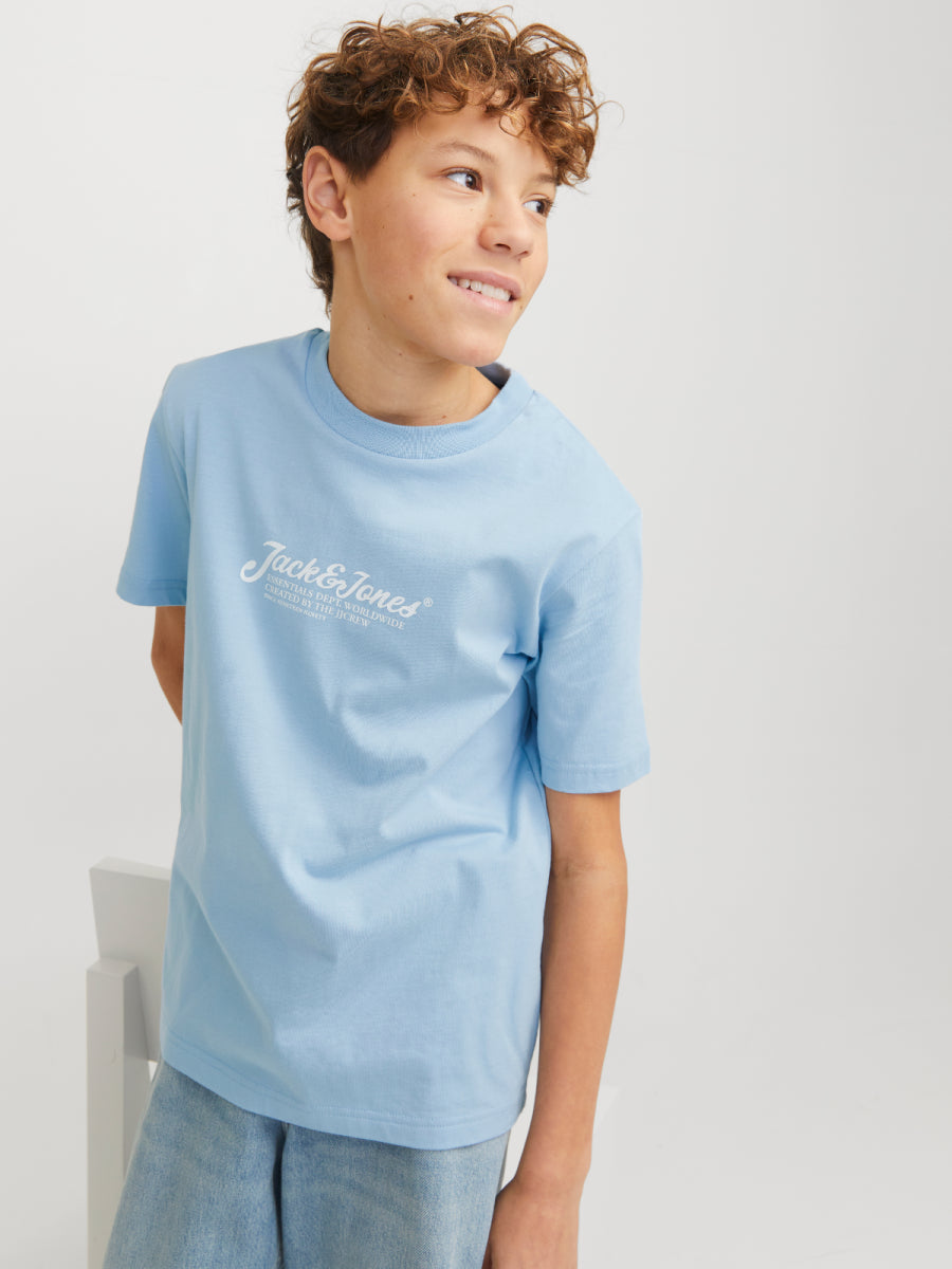 T-shirt voor jongens van Jack and jones Junior in het blauw