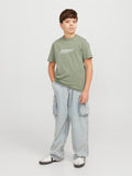 Shirt met korte mouwen voor jongens in het groen van jack and jones junior