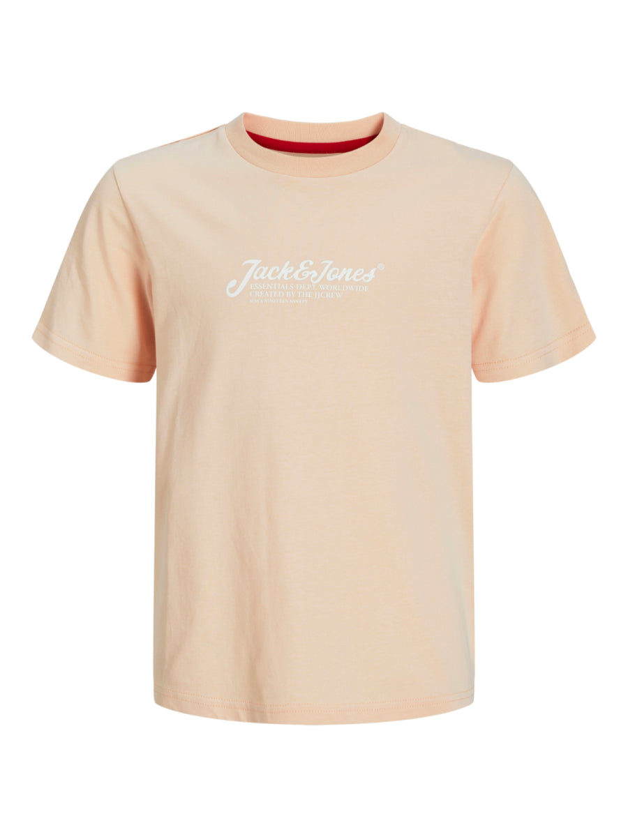 jack and jones junior t-shirt in peach kleur voor jongens