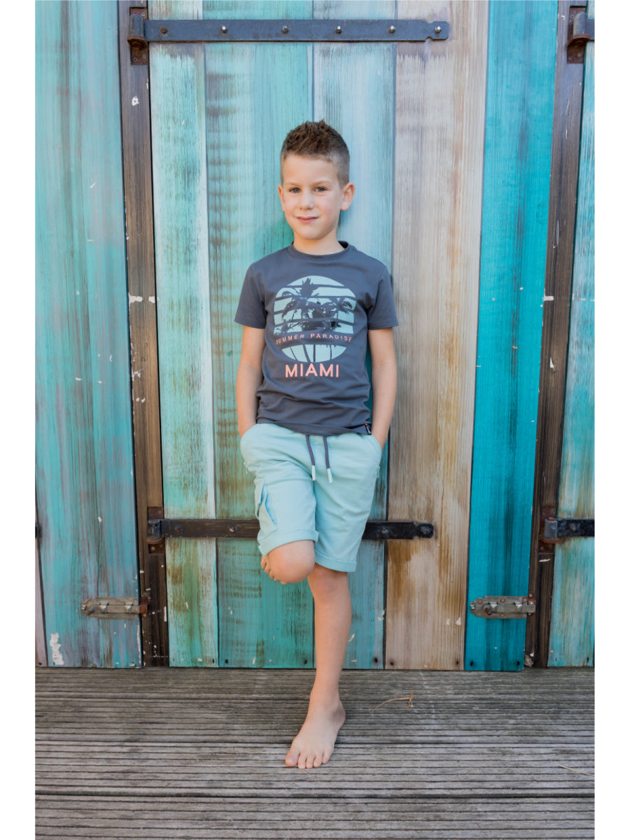 Sweatshort met zijzak in het turquoise van SKURK voor jongens
