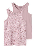 Singlet duo pack voor meisjes van Name it met roze bloemen