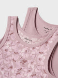 Singlet duo pack voor meisjes van Name it met roze bloemen