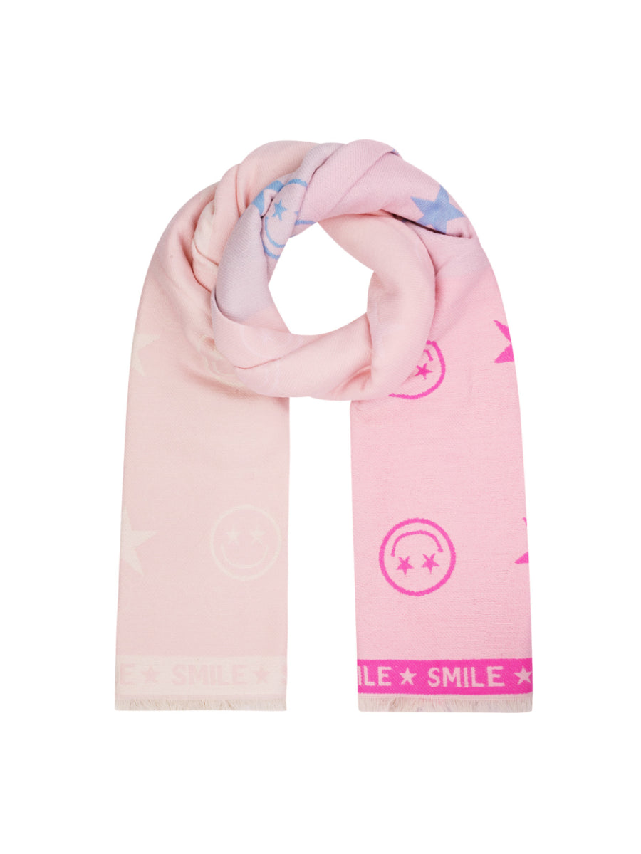 sjaal in het roze voor meisjes van Yehwang met smileys