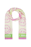 sjaal met fuchsia smileys van viscose van het merk Yehwang