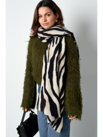 Sjaal met zebraprint voor in de winter voor dames of meisjes