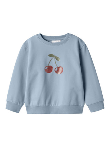 Sweater in het blauw met cherry print voor meisjes van Name It