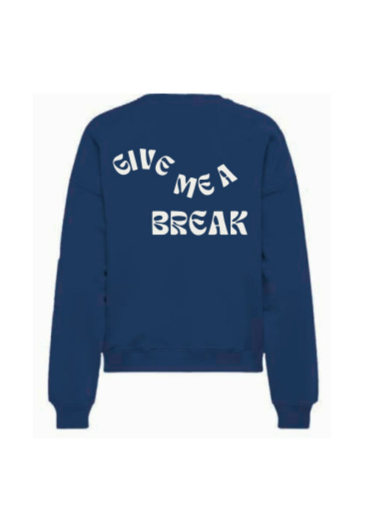 Sweater in blauw voor meisjes met rugprint van Kids ONLY