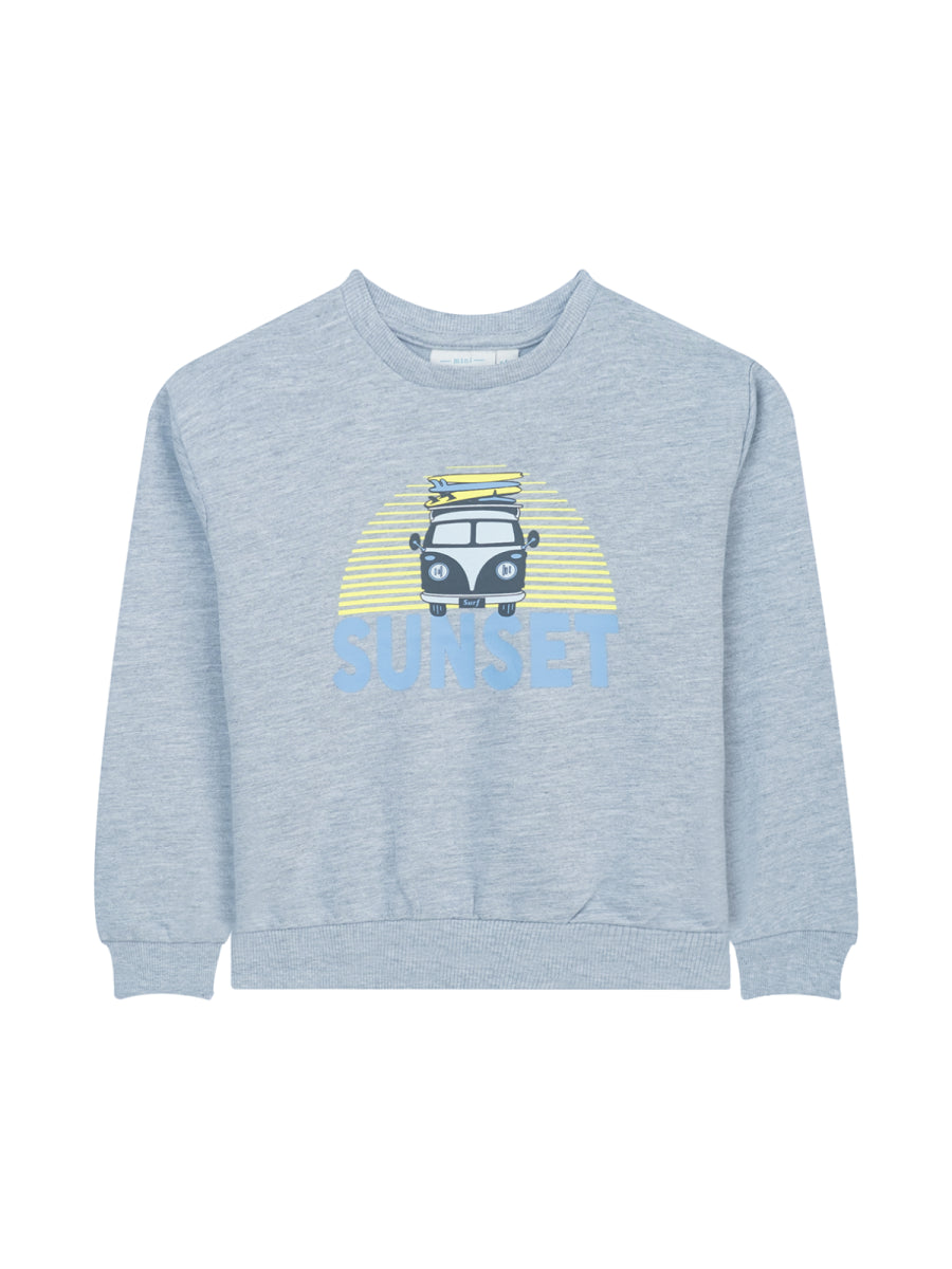 Sweater in het grijs met volkswagen van Mini Rebels voor jongens zomercollectie 2025