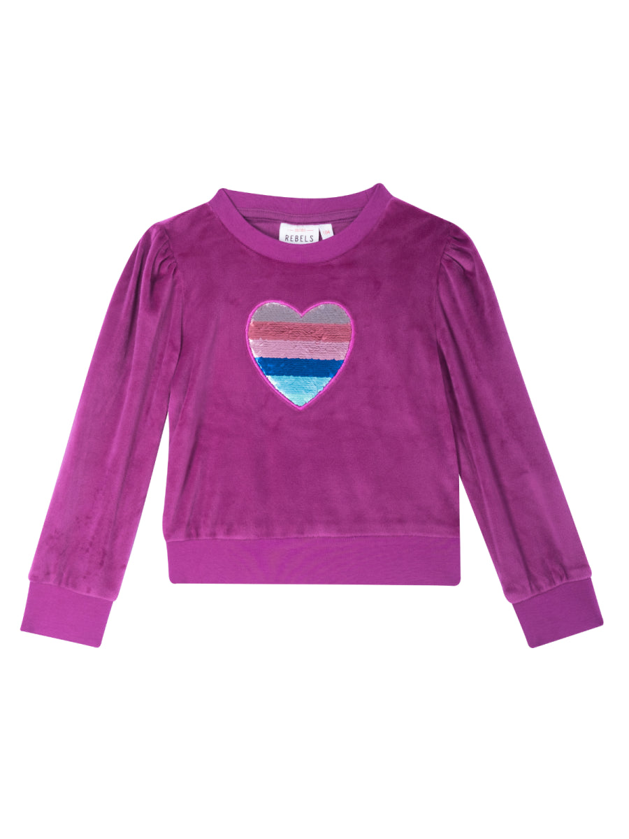 sweatshirt van fluweelstof voor meisjes van Mini rebels