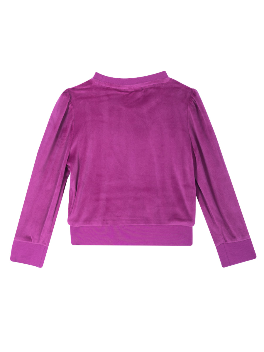 sweatshirt van fluweelstof in paars voor meisjes van Mini rebels