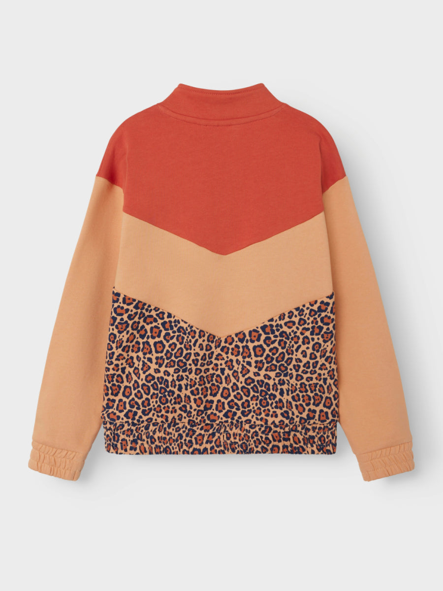 Sweatshirt voor meisjes van NAME IT met luipaardprint