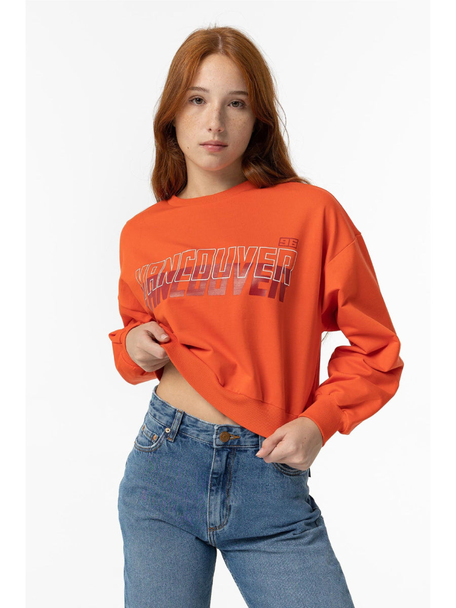 Sweatshirt voor tienermeisjes van Tiffosi in het oranje
