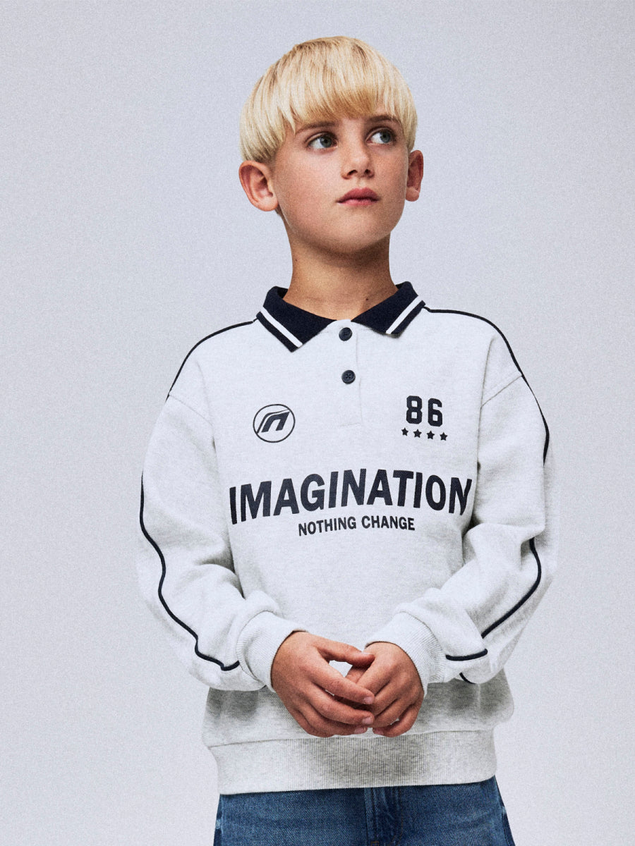 sweatshirt polo in het grijs voor jongens van Name it