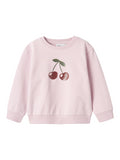 Sweatshirt van name it voor meisjes in het roze met cherry print