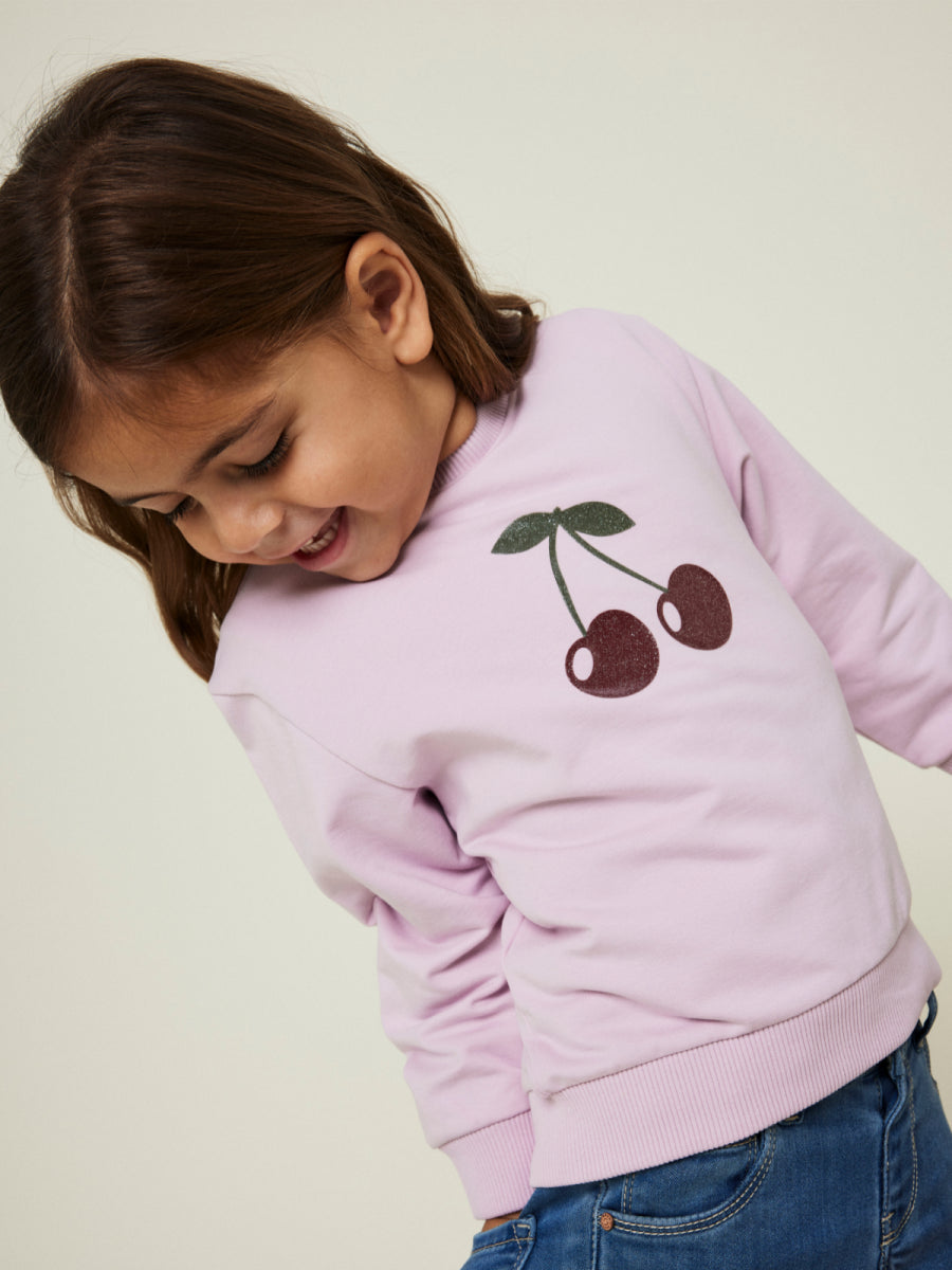 Sweatshirt met cherry in het roze voor meisjes van Name it