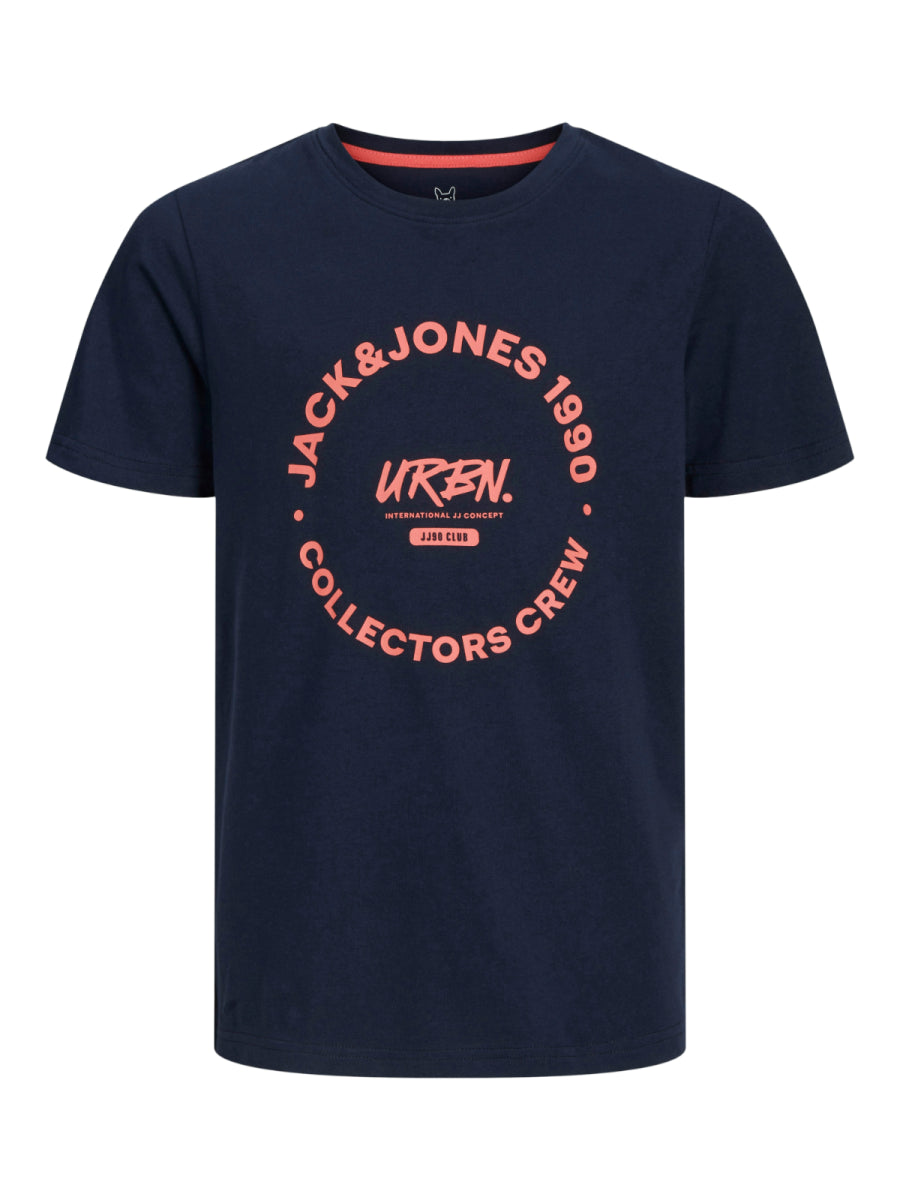 T-shirt voor jongens in donkerblauw van Jack and Jones Junior