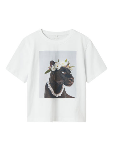 T-shirt met Puma print voor meisjes in het wit van Name it