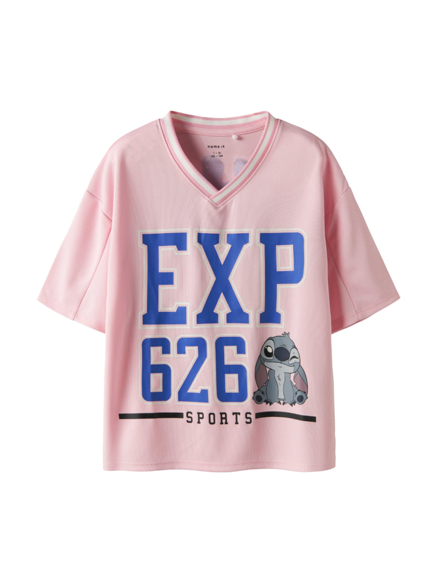 T-shirt in het roze voor meisjes met print van Stitch 