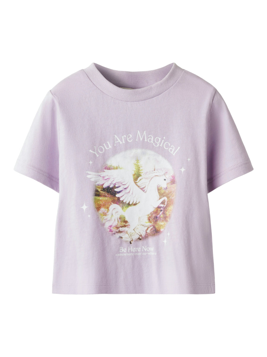 T-shirt met unicorn print voor meisjes van name it