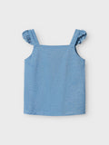 Tanktop voor meisjes van Name it met glitter en ruches
