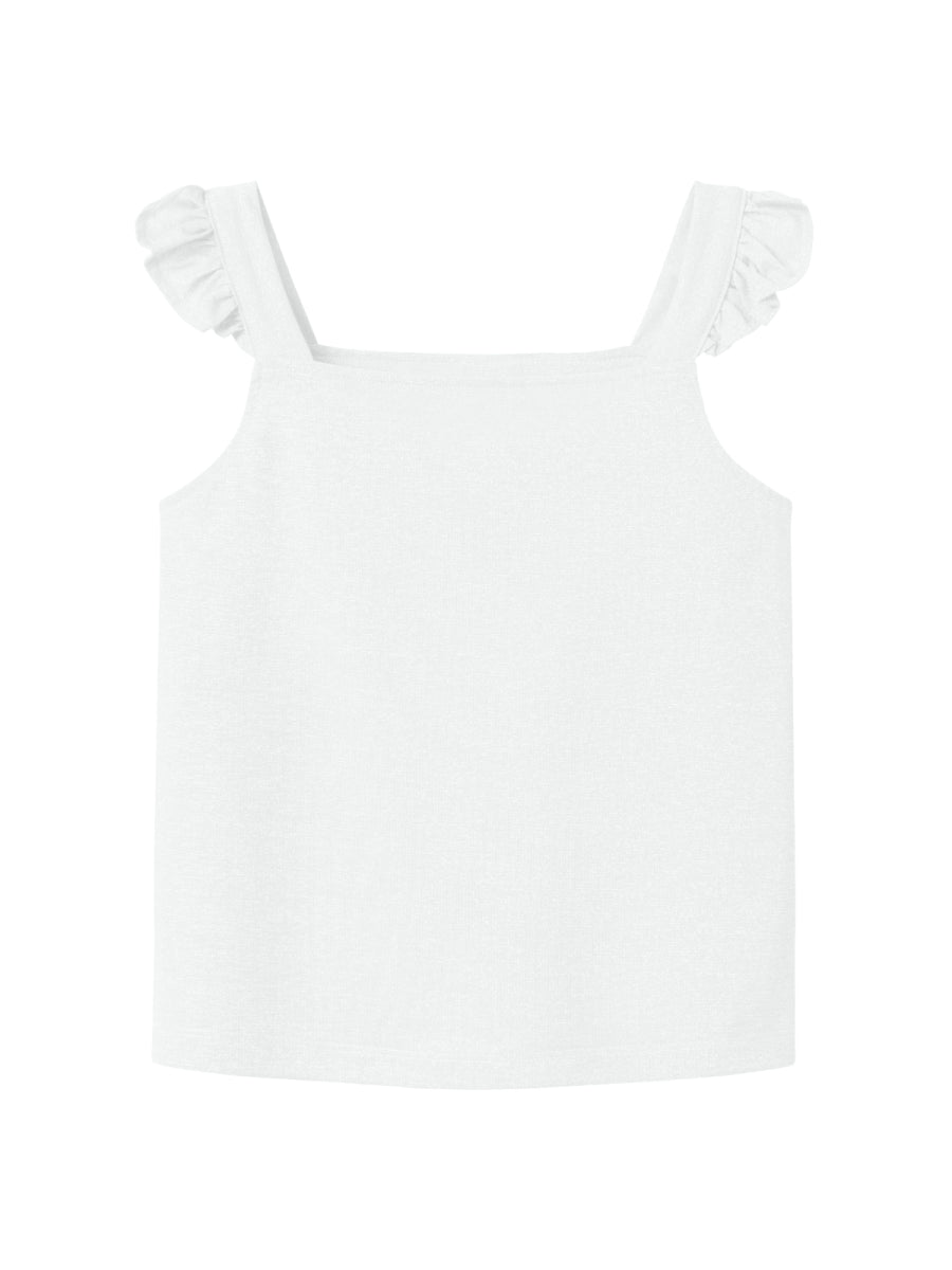 Tanktop voor meisjes van Name it met glitter en ruches